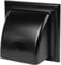 Awenta 6'' Inch / 150 mm Exhaust Hood Vent - Black ABS Plastic - Non Return Valne/Backdraft Damper - Dryer Opening, Exhaust Opening, External Ventilation Cover - Outdoor Air Vent Cap - Duct Cover