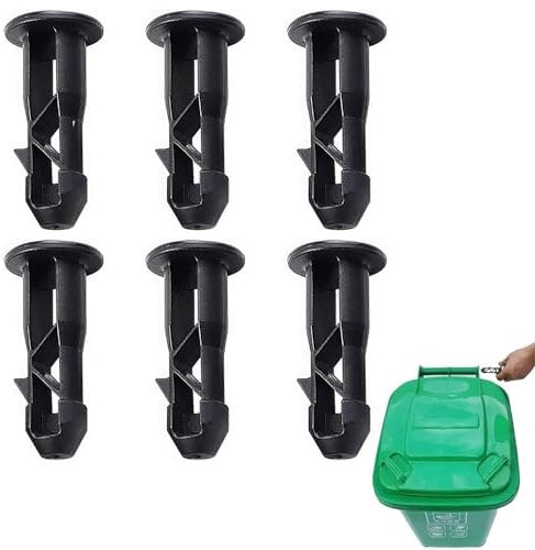 6 Pasadores de Bisagra de Plástico, Pasadores de Bisagra de Tapa de Cubo de Basura, Pasador de Tapa de Contenedor de Plástico, Pasador de Tapa de Contenedor Exterior, para Cubo de Basura(Negro)