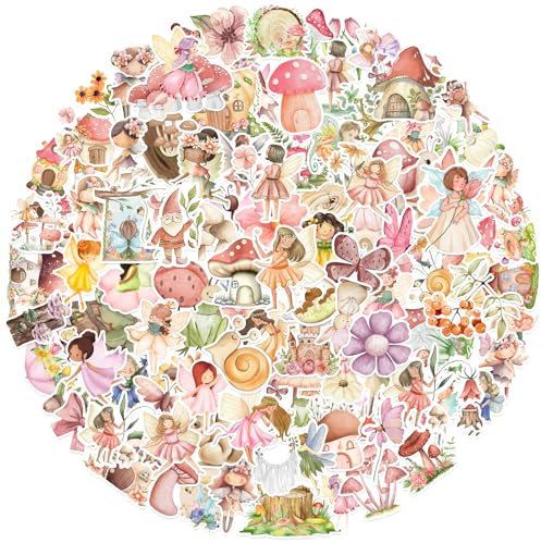YYMYMGJ 107 Stück Feen-Aufkleber, Waldfee, Geburtstagsdekorationen, Fee, erster Geburtstag, Partyzubehör, Gartenfee, Party, Geschenkzubehör für Laptop, Gitarre, Motorrad, Wasserflaschen