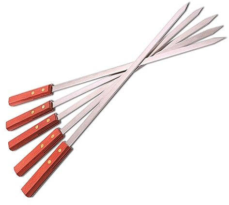 SePkus Brochettes de Kebab, brochettes de Barbecue, Fourchette en Acier Inoxydable, shish Kebab Plat, Aiguilles de Barbecue, bâtonnets de brochettes en Bois Long Turc (Couleur : 2 pièces) (10 pièces)