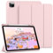 BQDIYOO Case for 11 inch iPad Pro 4th/3rd/2nd Generation 2022/2021/2020, with Pencil Holder, Trifold Stand Protective Case, Soft Slim TPU Back Cover, Auto Wake/Sleep, Pink