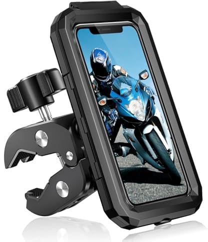 BTNEEU Porta Cellulare Moto Impermeabile Universale Supporto Telefono Bici Porta Navigatore Moto Antivibrazione Supporto Cellulare Scooter con Rotazione a 360° Touch Screen per 5.5-7.0 Smartphone