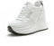 MIXSEN Scarpe Donna con Zeppa Alta 10 cm Scarpe da Ginnastica Pelle Scarpe Casual (Bianco-Nero,34EU)