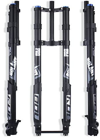 NADYE Federgabel für Mountainbike 26 27,5 29 Zoll MTB Pneumatische Gabel umgekehrte Reise 140 mm gerades Rohr mit verstellbarer Rückprallbolzen Schlaufe (15 x 150 mm)