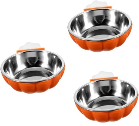 BESPORTBLE 3pcs Dog Feeder Stainless Steel Bowl Small Dog Food Bowls Attachable Crate Bowl for Easy Cleaning