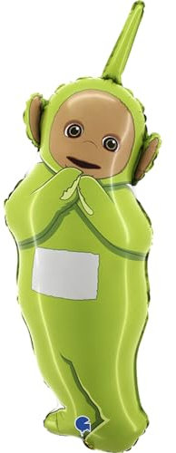 Grabo teletubbies made in italy birthday balloon. children's party balloon with straw to inflate. colorful balloons made in italy 38x99cm in foil