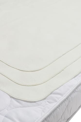 Meyco Molton Betteinlage 3er Pack, wasserdichter Babybett Matratzenschoner (atmungsaktiv & weich, 100% Baumwolle, Babyzubehör, Größe: 68 x 75 cm), White