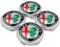 ZVUOPLGV 4 Nabenabdeckung, Für 60 mm Alfa Romeo 159 156 Giulietta Mito Giulia Spider Brera Radkappen Emblem Auto Radnabenkappen Felgen Aufkleber Dekoration Radkappen