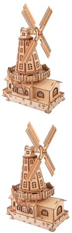 2st Puzzle Windmühle Windmühlenpuzzle Aus Holz Windmühle Holzpuzzle Windmühlen-Puzzle Selber Machen 3D-windmühlen-Puzzle Hölzern Alasum