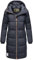 MARIKOO Damen Wintermantel warmer Steppmantel mit Kapuze und hochwertigen roséfarbenen Details und Kapuze Nomadiaa 16 Navy Gr. M