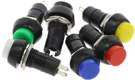 12pcs 2PIN 12mm Latching/Momentary Push Button Switch PBS-11A PBS-11B 3A 250V AC 6Color Bell button(2,Self-locking)