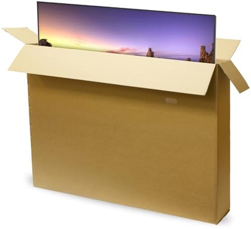 Cardboard TV Boxes for Moving | Double Walled Solid Moving Boxes with Handles & Extra Strength | Standard | Best for TVs 40,49,59,75