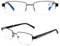 Epavouos Halbrand Metallrahmen Blaufilterbrille leicht Computer Brille ultra leicht für Männer Herren Business Geschäftsreisen Unterwegs (Schwarz, 0.00, x)