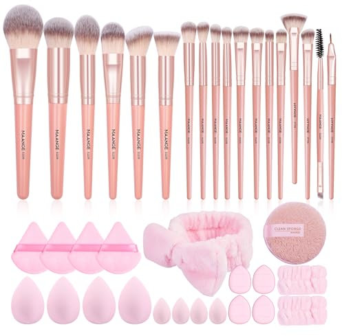 MAANGE Make up Brushes 38 Pcs Makeup Kit, Premium Synthetic Foundation Powder Blending Face & Eyes Makeup Brush Set