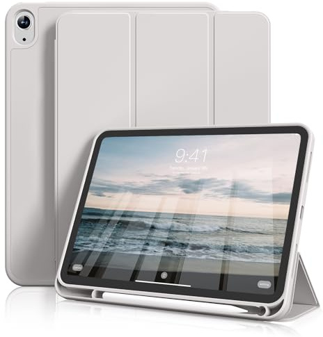 JKSML Case for iPad (A16) 11th Gen 11'' 2025/ iPad 10th Gen 10.9'' 2022 | Slim Tri-fold Stand Protective Cover with Pencil Holder and Soft TPU Back, Support Touch ID & Auto Wake/Sleep (Gray)