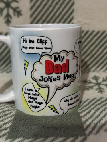 Dad Jokes Coffee Mug, 11 oz, Dishwasher Safe, Novelty Gift for Father's Day