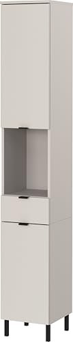 Germania Hochschrank GW-Arcena 1393-572, in Kaschmir, gedämpfte Türen und Schublade, 30 x 190 x 34 cm (BxHxT)