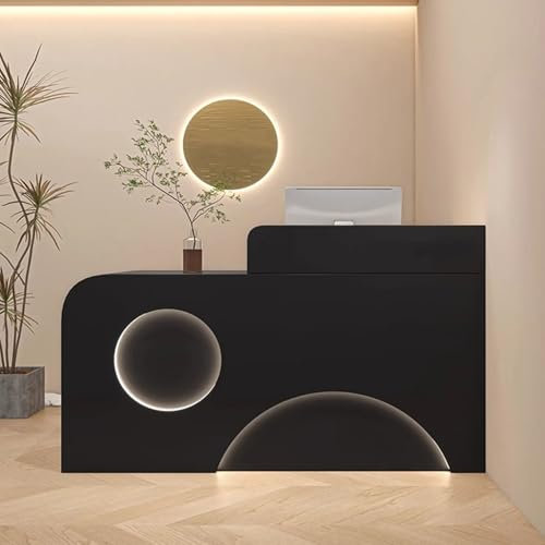 Tresen Empfangstheke Empfangstresen Rezeptionstheken Mit AbschließBaren Schubladen Und SchräNken Empfangstheken für Firmenhallen Hotelrezeptionen BekleidungsgeschäFten(Black -L,100*55*100CM)