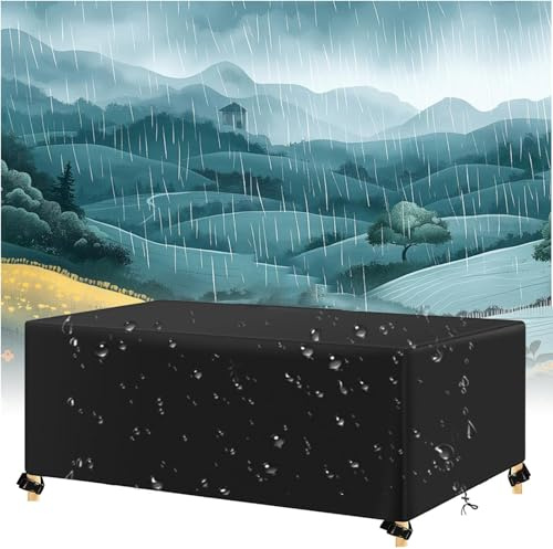 Funda Mesa Jardin Impermeable Funda para Muebles Exteriores 100x60x110cm/LxWxH Varios tamaños Cubre Mueble Jardin Funda Anti-UV Resitente Rectangular Lona de protección para Muebles de Exterior