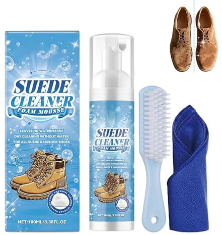 CelestiMingle Premium Suede & Nubuck Cleaner Kit with Brush & Cloth | Gentle Deep Cleaning for Shoes Boots Jackets Bags, Removes Dirt & Stains, Refreshes Delicate Materials