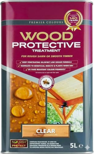 Wood Protective Treatment UV Fade Resistant, Water Repellent, for Outdoor Treated Timber (Clear)