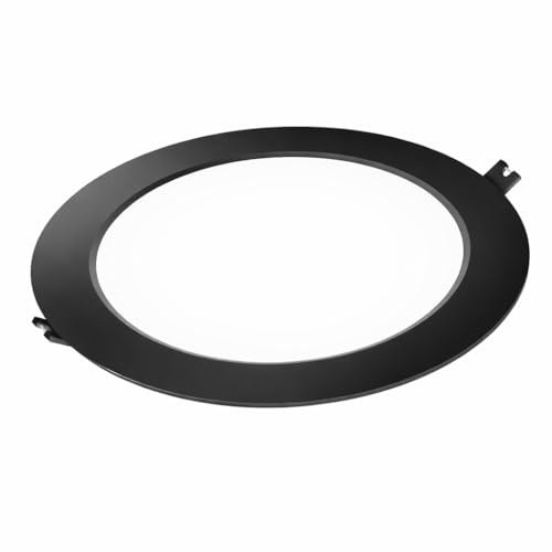 WEBMATEL Downlight LED Empotrable Redondo 18W Negro Luz Blanca Fría Corte 170–205mm 1980 lm Ø220mm PC