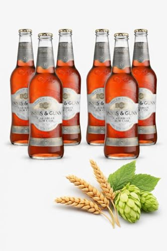 Innis & Gunn Caribbean Rum Cask Craft Beer – 6 x 0,33l Flaschen – Fassgereiftes Bier mit karibischen Rumfass-Aromen – 6,8% Vol – Schottisches Premium Craft Beer