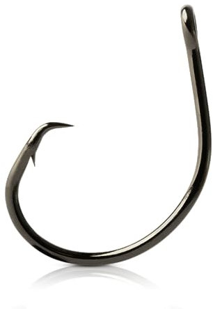 Mustad UltraPoint Demon Perfect Offset Circle 3 extra Starke Haken mit Kirbed Point (25 Stück), schwarz Nickel, 5/0