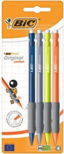 BIC Matic Fun Comfort Porte-Mines 0,7 mm HB - Couleurs Assorties, Blister de 4