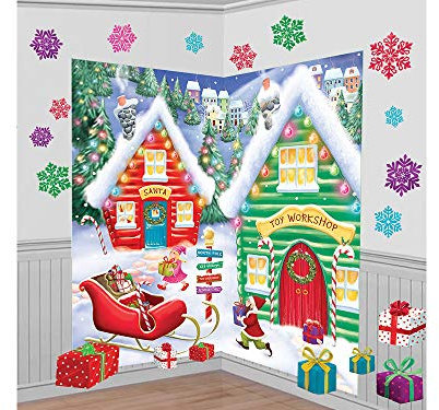 Amscan International 670232 Scene Setter Wall North Pole Deko-Set