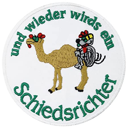 Lustiger Fussball Aufnäher - Kamel Patch Camel Anti Schiedsrichter Bügelbild bestickt für Trikot - Fussball Geschenk Sport DIY Stoff-Applikation Shirt/Jacke/Tasche - 110x110mm