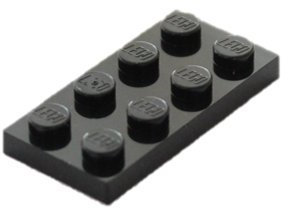 LEGO Plates: Black 2x4. Part 3020 (X 25)