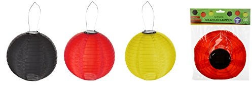 3er Set LED Papier-Lampion Deutschland 20 cm Lichertkette Lampions Gartendekoration