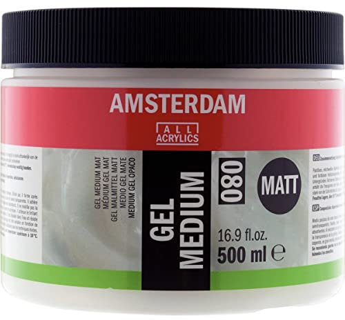 Amsterdam-Gelmittel - Gel Medium Matte 080 500 ml Jar - Verdickt Acrylfarbe - für Mischtechniken geeignet - trocknet transparent - wasserfest