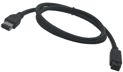 zdyCGTime Clair IEEE 1394 FireWire 800 vers FireWire 400 Câble,9 Broches mâle vers 6 Broches mâle Connecteur Compatible avec PC,FireWire,SUN,iLink.(1Pièces/Noir)