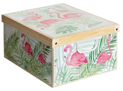 Lavatelli Collection Flamingos, decorative storage box, cardboard storage boxes with lids,storage boxes with lids and handles, clothes storage, toy storage, storage baskets, box storage, blanket box