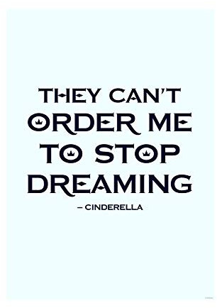 Disney Wandbild von Komar | Cinderella Quote | Kinderzimmer, Babyzimmer, Dekoration, Kunstdruck | Größe 30x40cm (Breite x Höhe) | ohne Rahmen | WB018-30x40