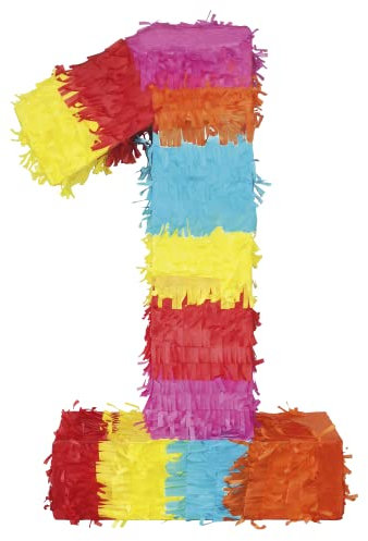 Party Factory Pinata Zahlen 0-9 Kinder Geburtstag Schlag-Pinata 50 x 35 x 8cm Dekoration Geburtstagsdeko (1)