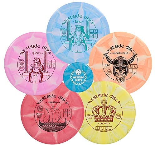 Westside Discs Origio Burst Disc Golf Starter Set, 5-Pack, King, Queen
