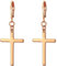 Flongo Kreuz Ohrringe aus Edelstahl Creolen Ohrringe mit Kreuz Anhänger Damen Ohrringe Herren Ohrstecker Kreuz Schmuck Geschenk zu Ostern Weihnachten Halloween