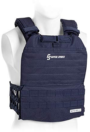 Capital Sports Battlevest 2.0 Gewichtsweste - Weight Vest mit hohem Komfort, Trainingsweste mit optimaler Polsterung, inkl. 2 Gewichtsplatten: 2x 4,0 kg (8,0 kg), blau