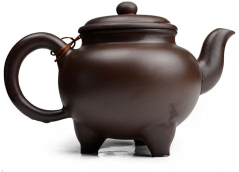 Yxhupot Teekanne Chinesischer Gongfu-Tee, 600 ml, Zisha-Ton, klassisches Dreibein-Topf, Zini für losen Tee