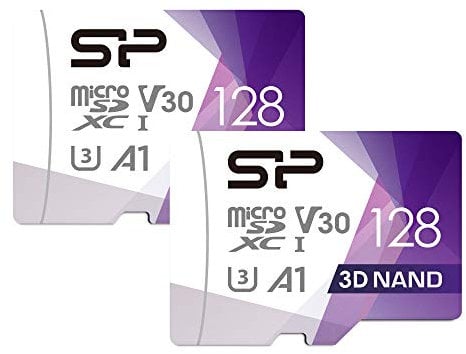 Silicon Power 2-Pack 128GB Micro SD Card U3 Nintendo-Switch Compatible, SDXC microsdxc High Speed MicroSD Memory Card with Adapter