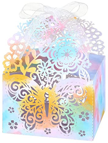 LEMESO Bomboniere Comunione Scatoline Portaconfetti Bomboniere Cresima Matrimonio 30 pz Segnaposto Matrimonio Prima Comunione Bambino Farfalla Confezione Confetti Dolci Caramelle