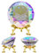 100 mm Kristall-Diamant-Briefbeschwerer, Regenbogen-Maker, Sonnenfänger, Heim-/Büro-Schreibtisch-Dekorationen, großer künstlicher Diamant mit goldener Metallbasis (AB-beschichtet)