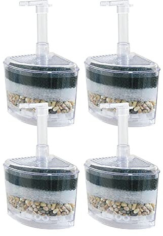 CNZ XY-2008 Eckfilter, luftbetrieben, Bio-Schwamm, bis zu 15 Gallonen, 4 Stück