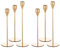 Showgeous Set of 6 Gold Candle Holder for Taper Candles, Candlestick Holders Fits 3/4 inch Thick Candle, Decorative Candlestick Holder for Home Decor, Wedding, Candlelight Dinner, Party