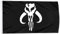 Mandalorianische Flagge, 90 x 150 cm, Schwarz und Weiß