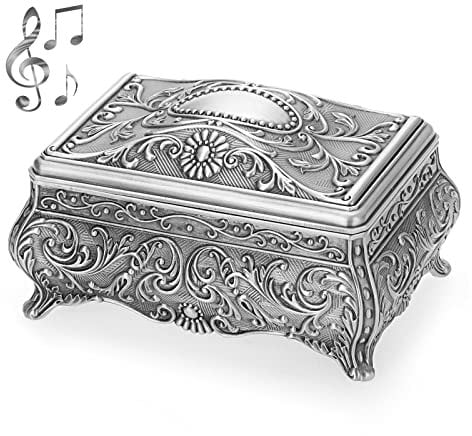 IGNPION Carillon Decorativo in Metallo, Elegante Portagioie Musicale, Souvenir Ornato per Compleanno, Matrimonio (Melodia: You Are My Sunshine)