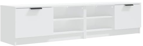 vidaXL 2x TV Cabinets Living Room Furniture Media Unit HiFi Side Cabinet Sideboard Entertainment Centre TV Console White Engineered Wood
